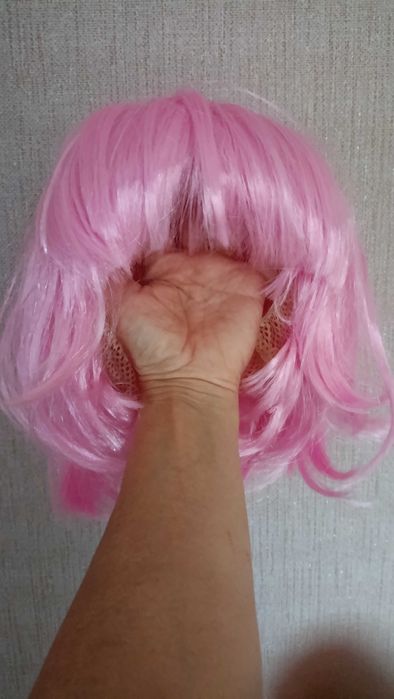 Перука рожева парик
