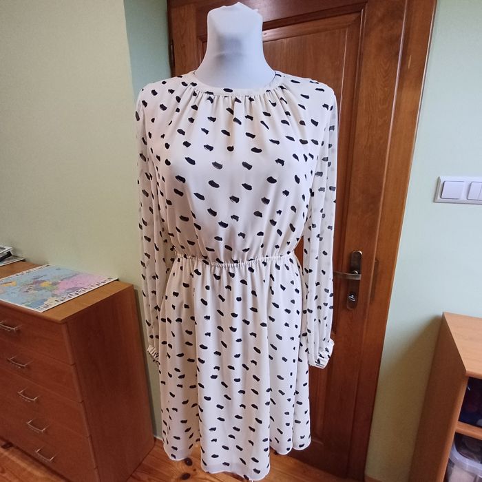 sukienka mini z długimi rękawami, H&M, roz. 40, stan idealny