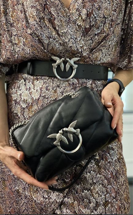 Сумка Pinko чёрная пуфф мини оригинал Италия