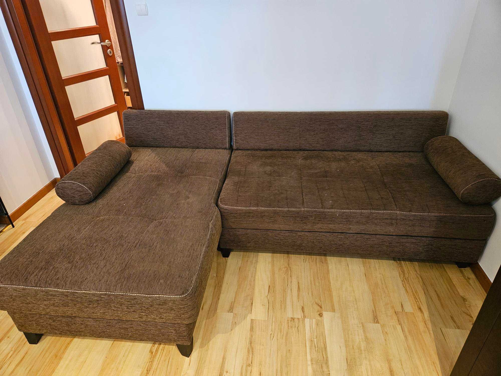 Sofa kanapa narożnik rozkładana z pojemnikiem na pościel
