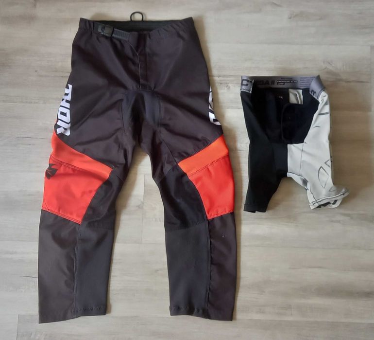 Spodnie cross enduro Thor Junior 26 +spodenki ochronne X-Factor MegaII