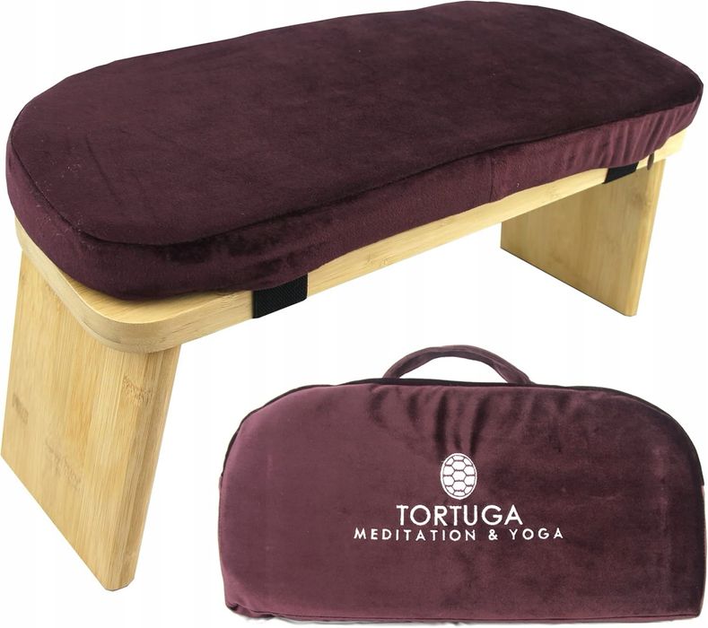 Składana ławka do medytacji z wyściełanym siedziskiem – poduszka