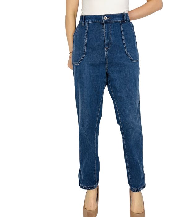 Jeansy z gumką w pasie i dużymi kieszeniami XL 42 Marks&Spencer