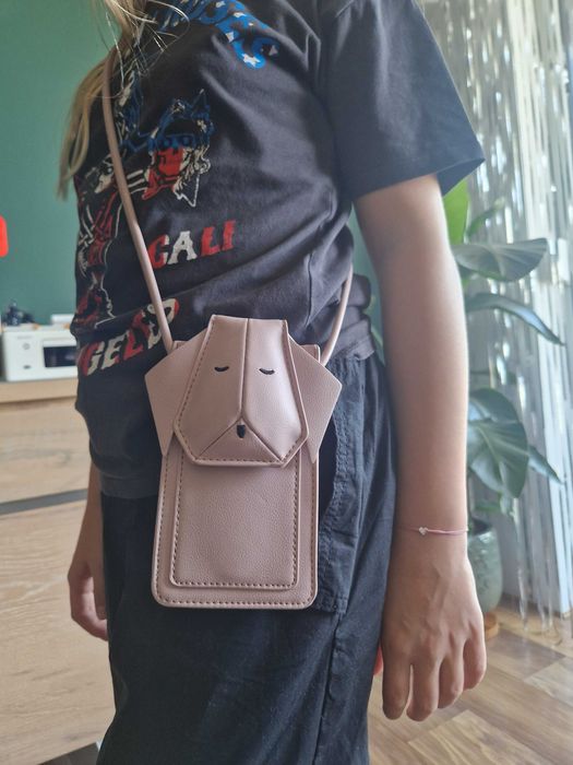 Saszetka Etui torebka na telefon pudrowy róż