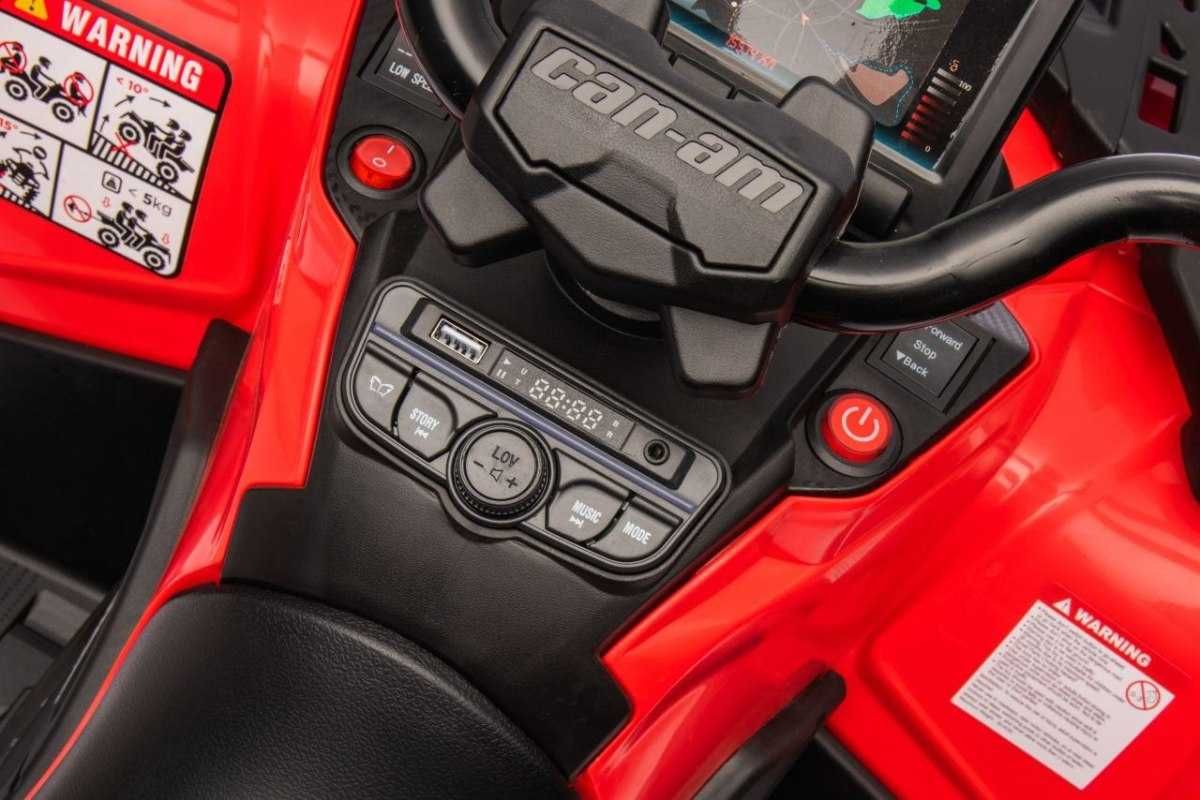 Quad Can Am Outlander 4x4 na akumulator 12V 14Ah + PILOT Czerwony