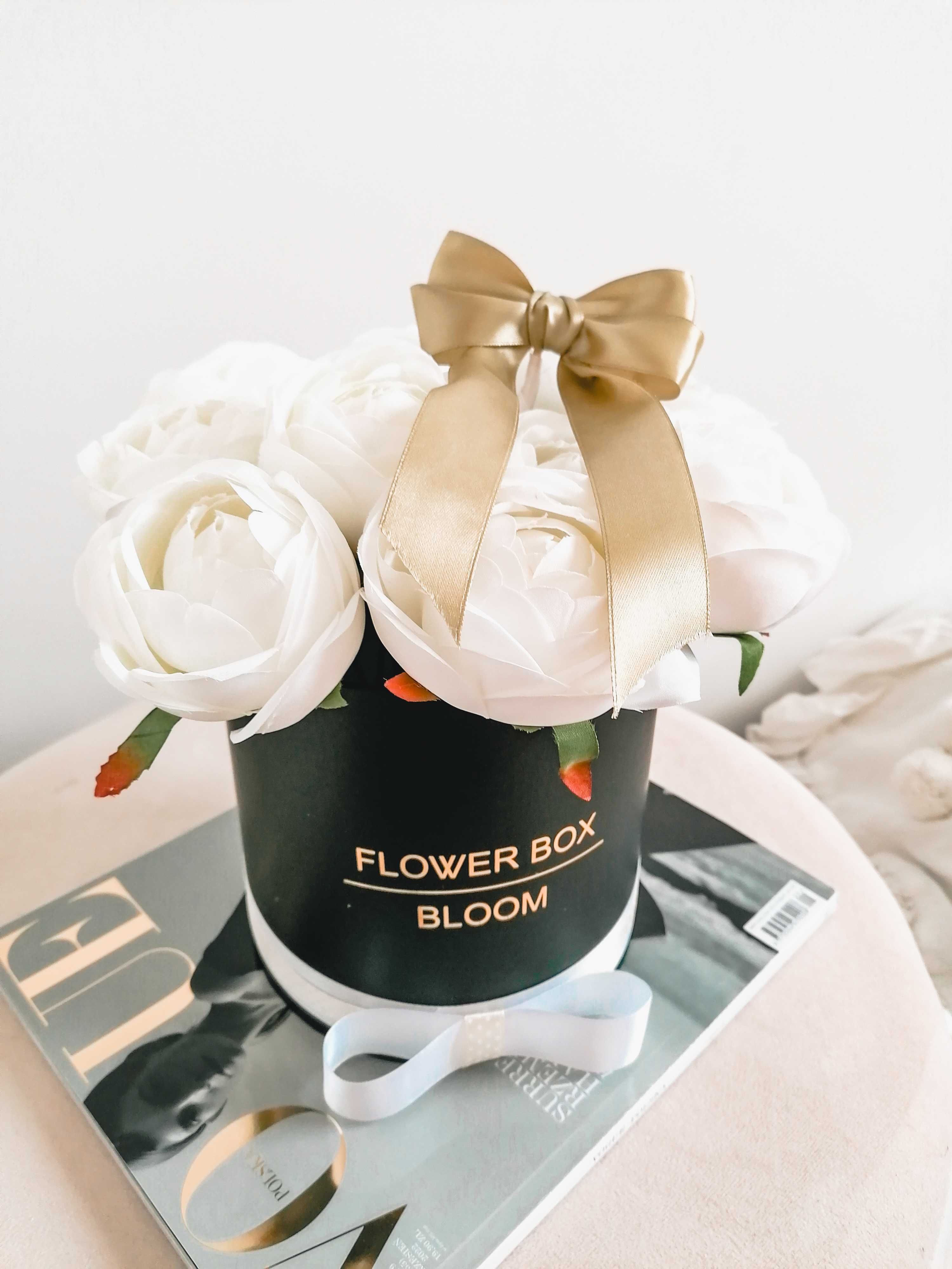 Flower box Kompozycja kwiaty sztuczne pudełko z kwiatami peonie