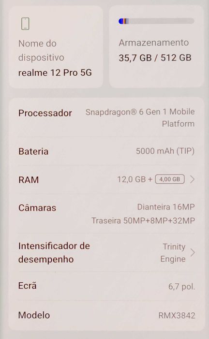Realme 12 Pro 12GB 512GB-impecável