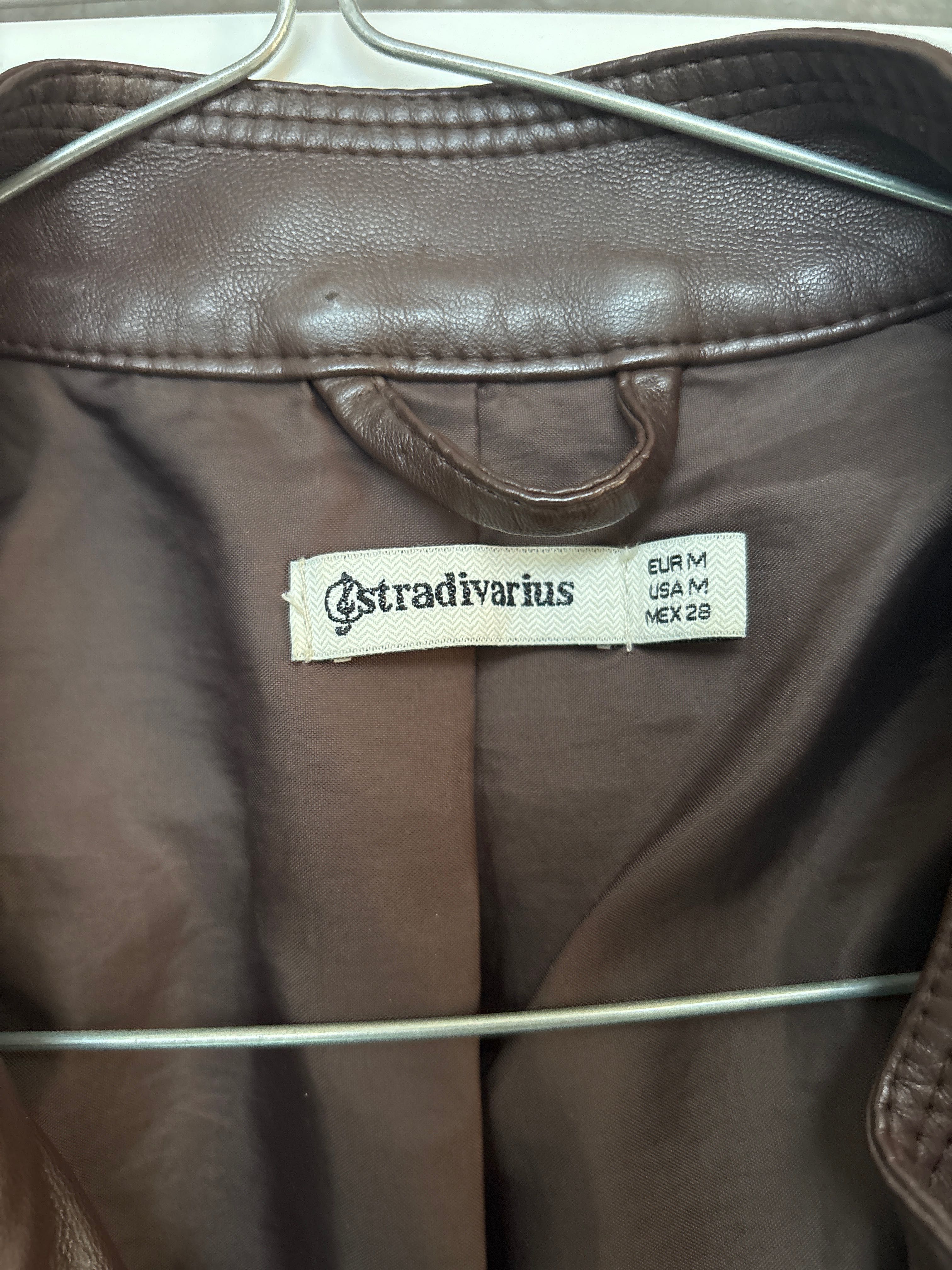 Kurtka skóra brąz M stradivarius
