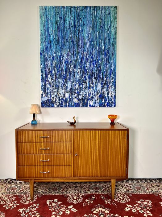 Komoda PRL Violetta 1039 Leśniewski lata 60. mat vintage renowacja