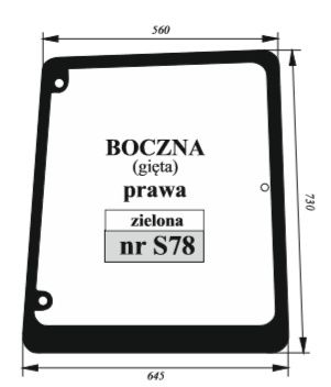 Szyba boczna przykręcana lewa/prawa pasuje do NewHolland/Case JX(U)