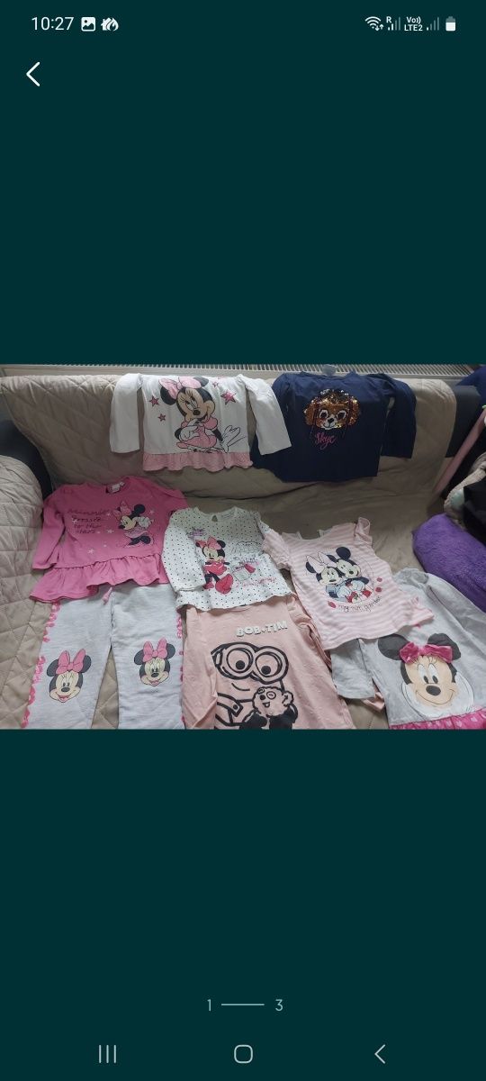 Ubranka Disney, bluzki, roz. 92 myszka minnie 8 szt