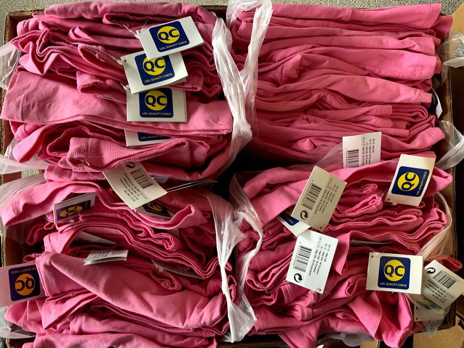 Spodnie dziewczęce dzwony bawełna niebieskie i różowe