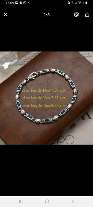 Браслет мужской серебро стерлинг с изумрудомру