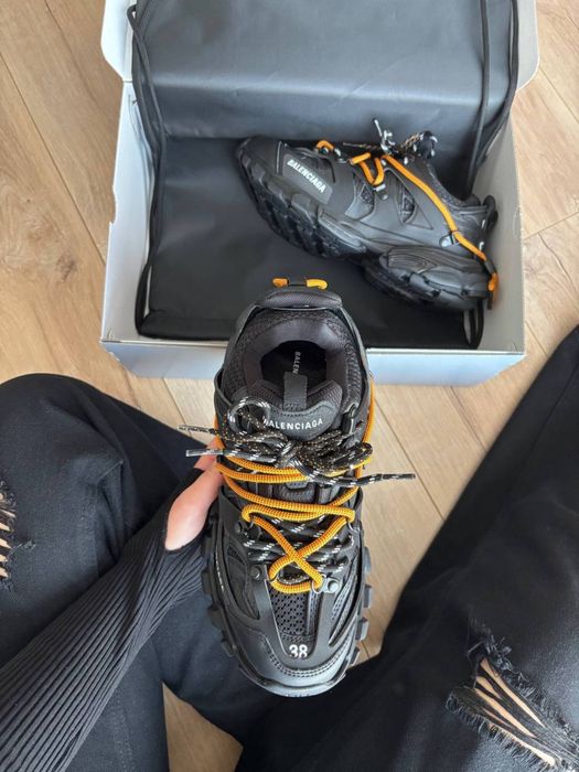 Balenciaga Track Trail Laces Black Orange,кросівки баленсіага чорні