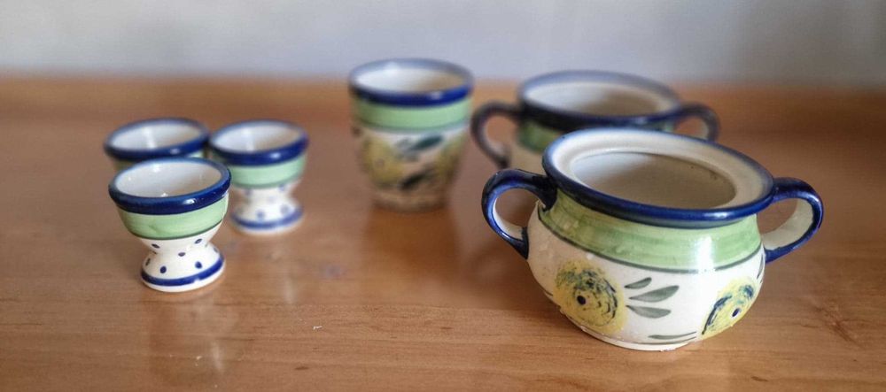 Bolesławiec komplet obiadowy-unikat