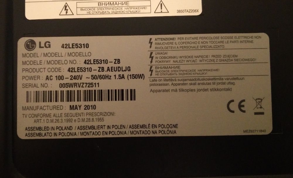 TV Led LG 42le5310 para peças