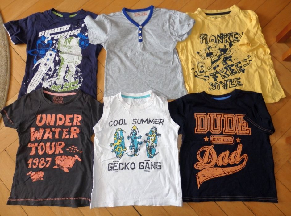 Koszulki na krótki rękaw bluzki T-shirt na lato rozm. 110 - 116 cm