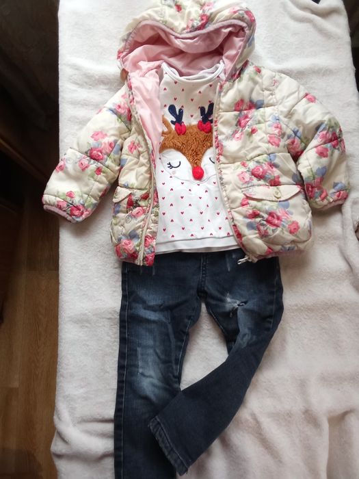 Теплі речі на дівчинку 86-98 куртка джинси лосіни светр світшот фліска