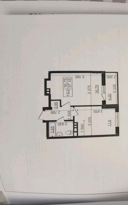 Квартира 37,15 м² в ЖК «Пролисок», секция 3, от Жилстрой-2