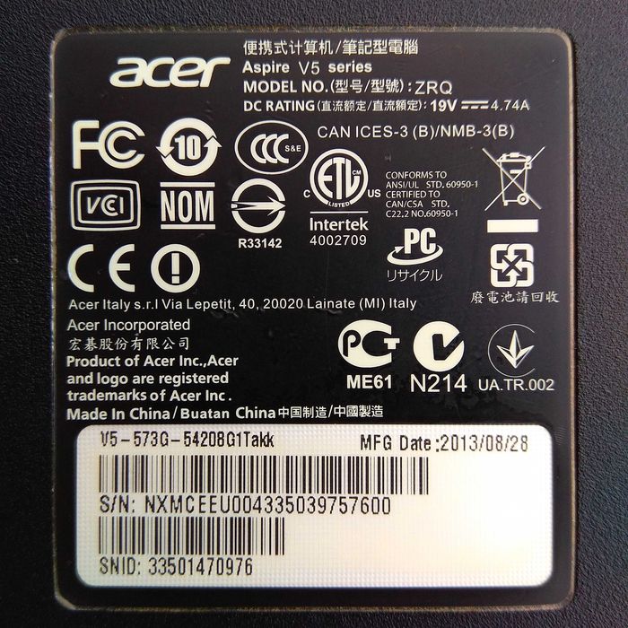 Acer Aspire V5-573G-54208G1Takk (NX.MCEEU.004) IPS