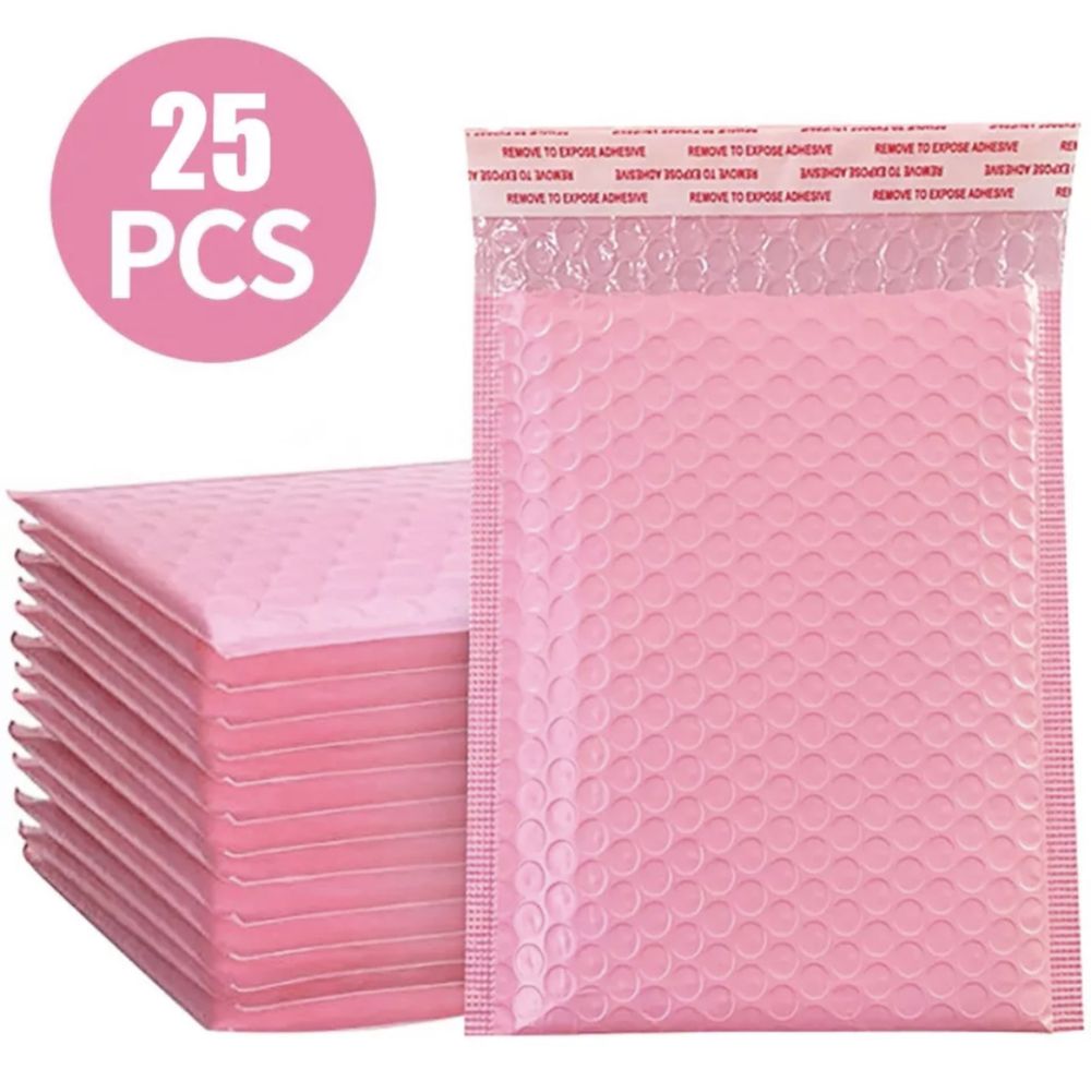 25 sztuk kopert bąbelkowych w kolorze różowym
