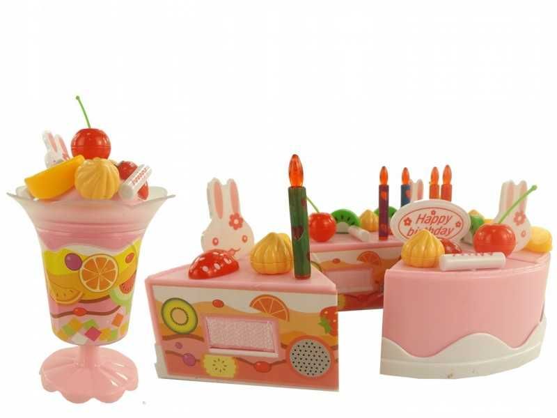 Różowy torcik tort urodzinowy do krojenia na rzepy No.: 889-19R