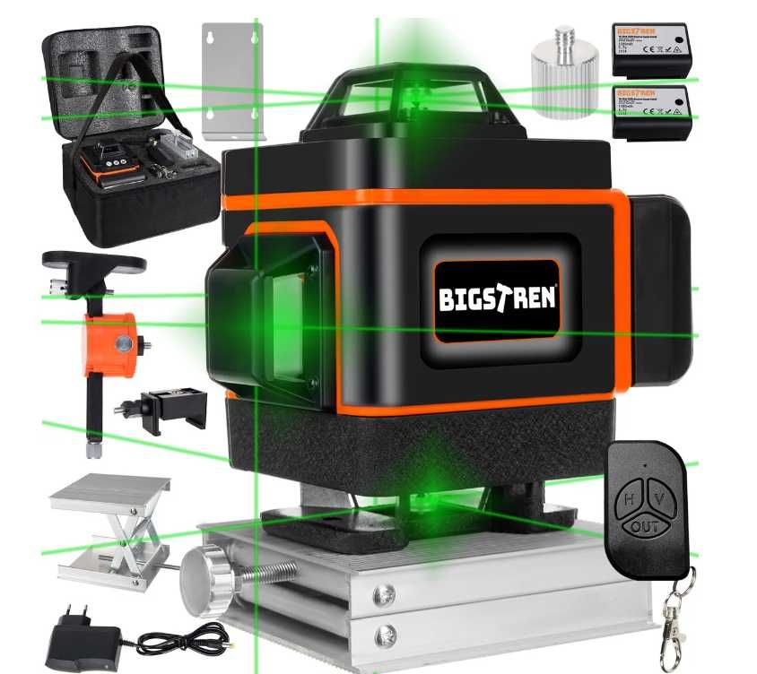 BIGSTREN Poziomica Laserowa Krzyżowy 4D - (Wyprzedaż)