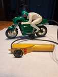 PRL zabawka Motocykl na kablu