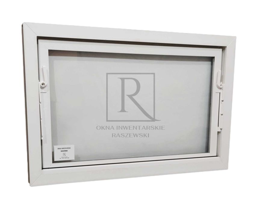Białe Brązowe Okno PCV Inwentarskie Gospodarcze do Garażu Piwnicy