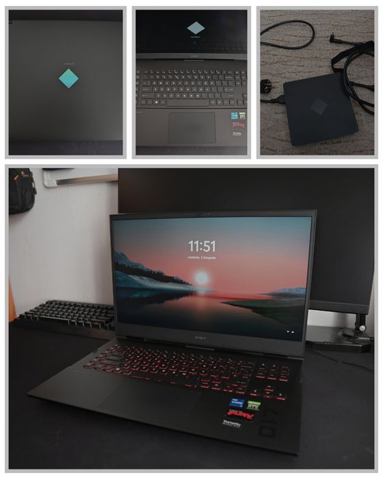 Gamingowy Laptop HP omen 17 rtx 3070 i7 11800h 32gb ram.Box Gratis