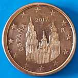 1 Cêntimo de 2017 de Espanha, Santiago Compostela