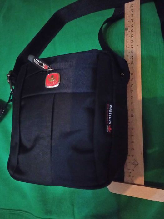 Качественная повседневная мужская деловая сумка через плечо 16х19х7