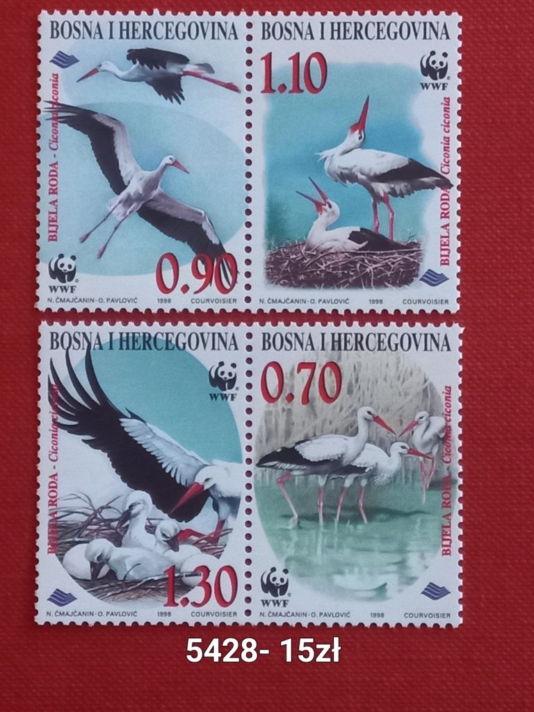 Znaczki pocztowe- fauna/ptaki 12- Nauru, Bośnia i Hercegowina