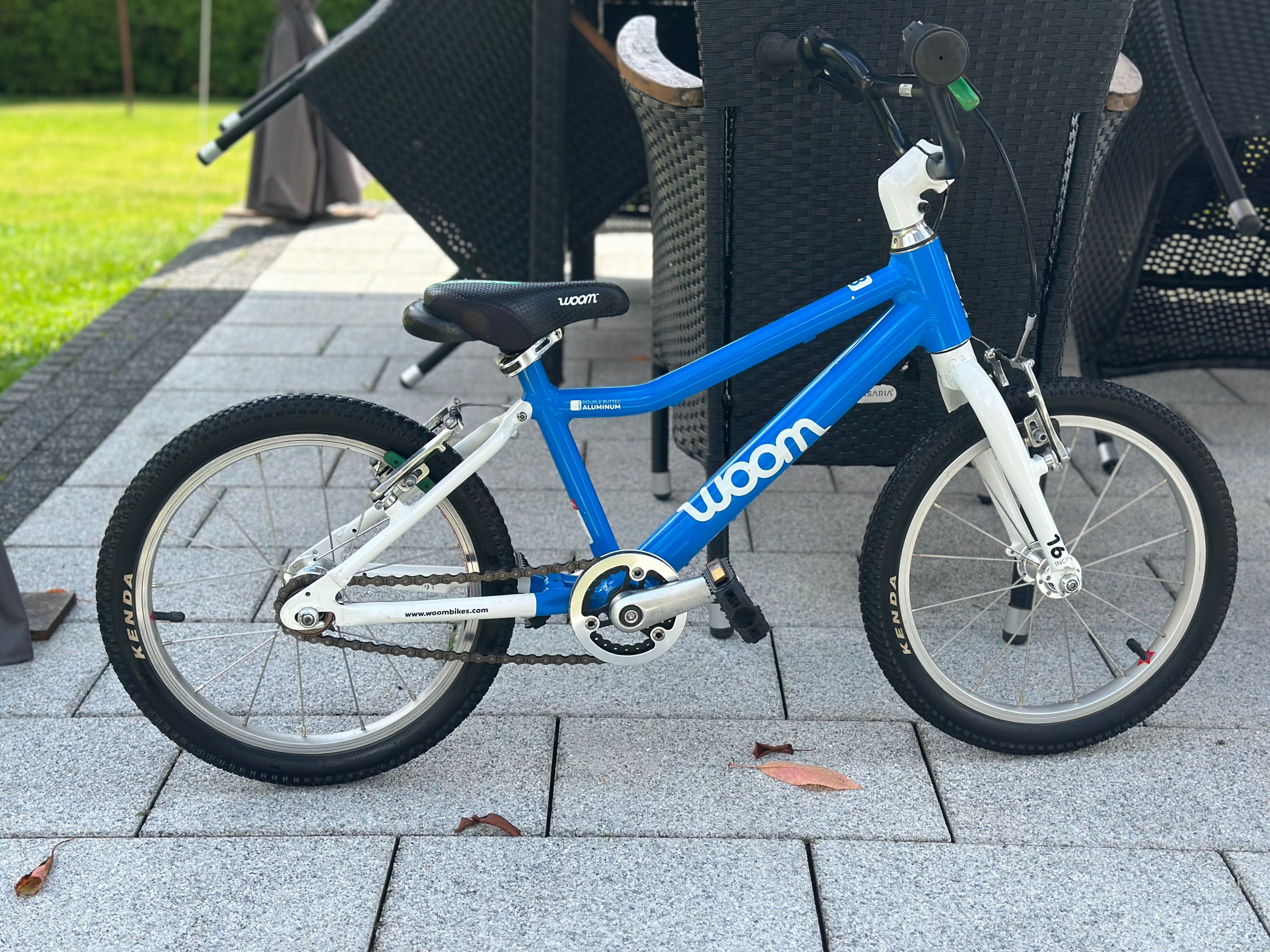 OKAZJA rower WOOM 3 niebieski kola 16 najlzejszy rowerek