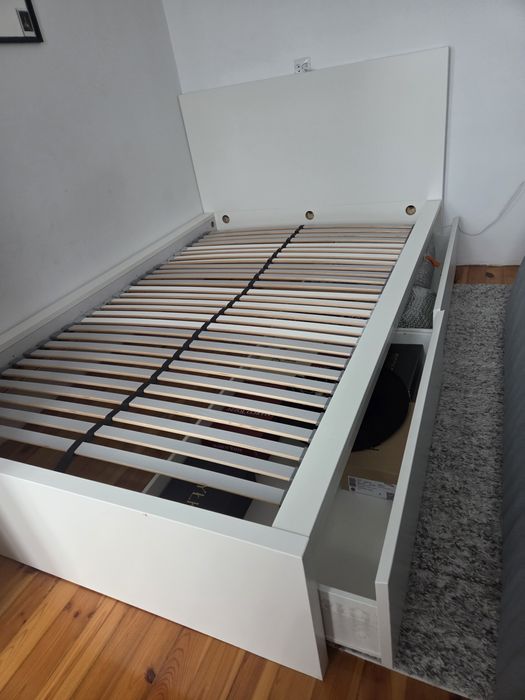 Łóżko Malm 120x200 Ikea z dnem łóżka Lonset jak nowe