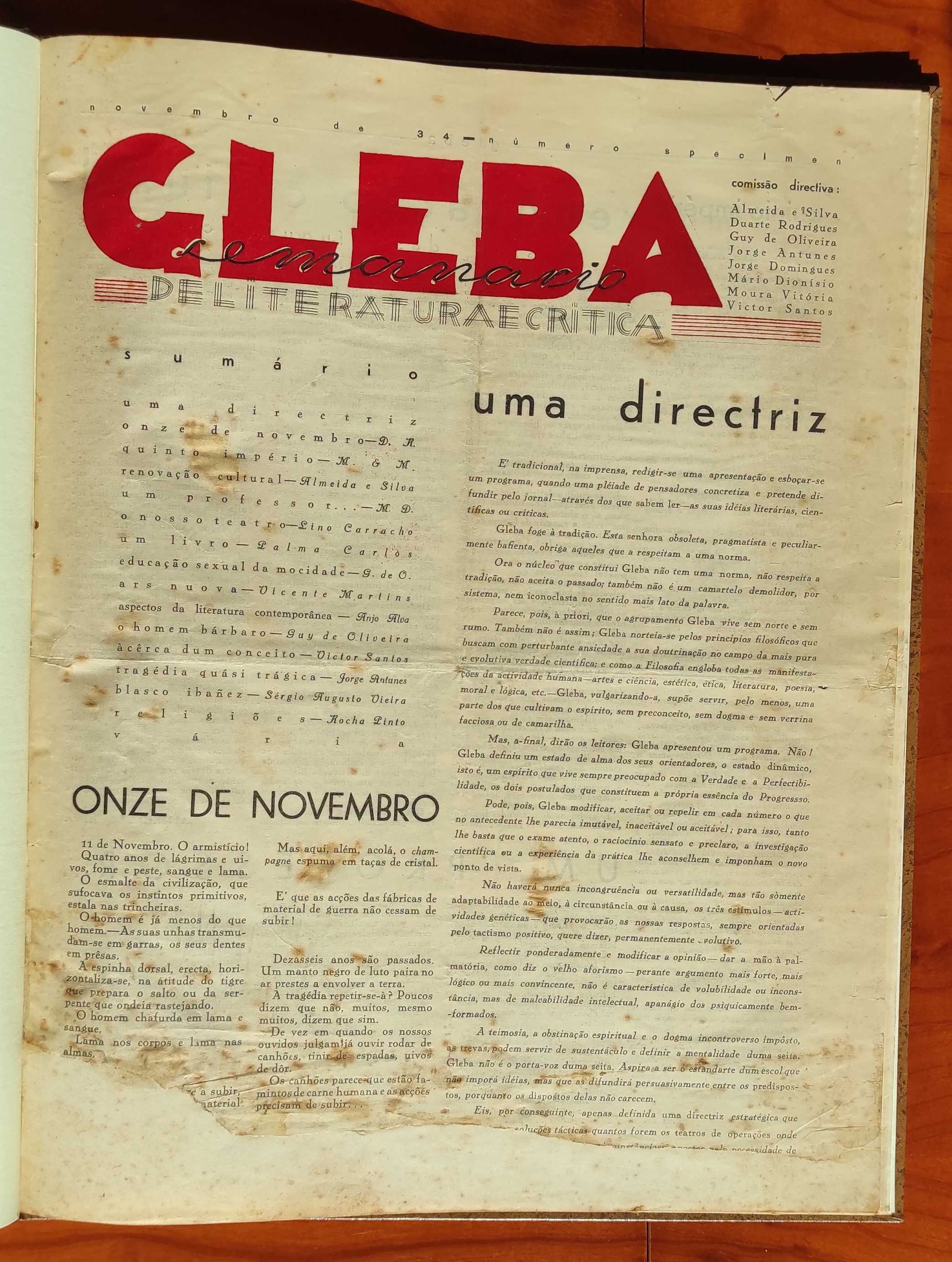 Gleba. Semanário de Literatura e Crítica