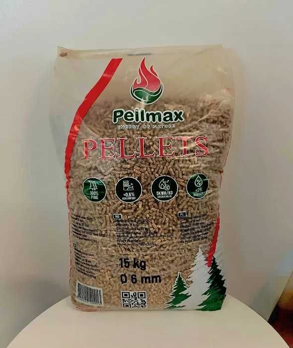 Pellet PELLMAX (pal. 990kg) Pellegreeno 18,5 MJ/kg pelet workowany