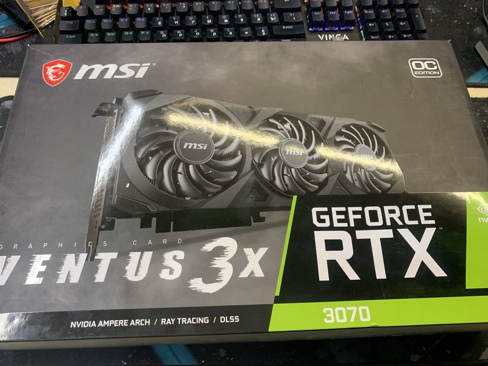 Повний комплект Ігрова потужна відеокарта MSI RTX 3070 8GB