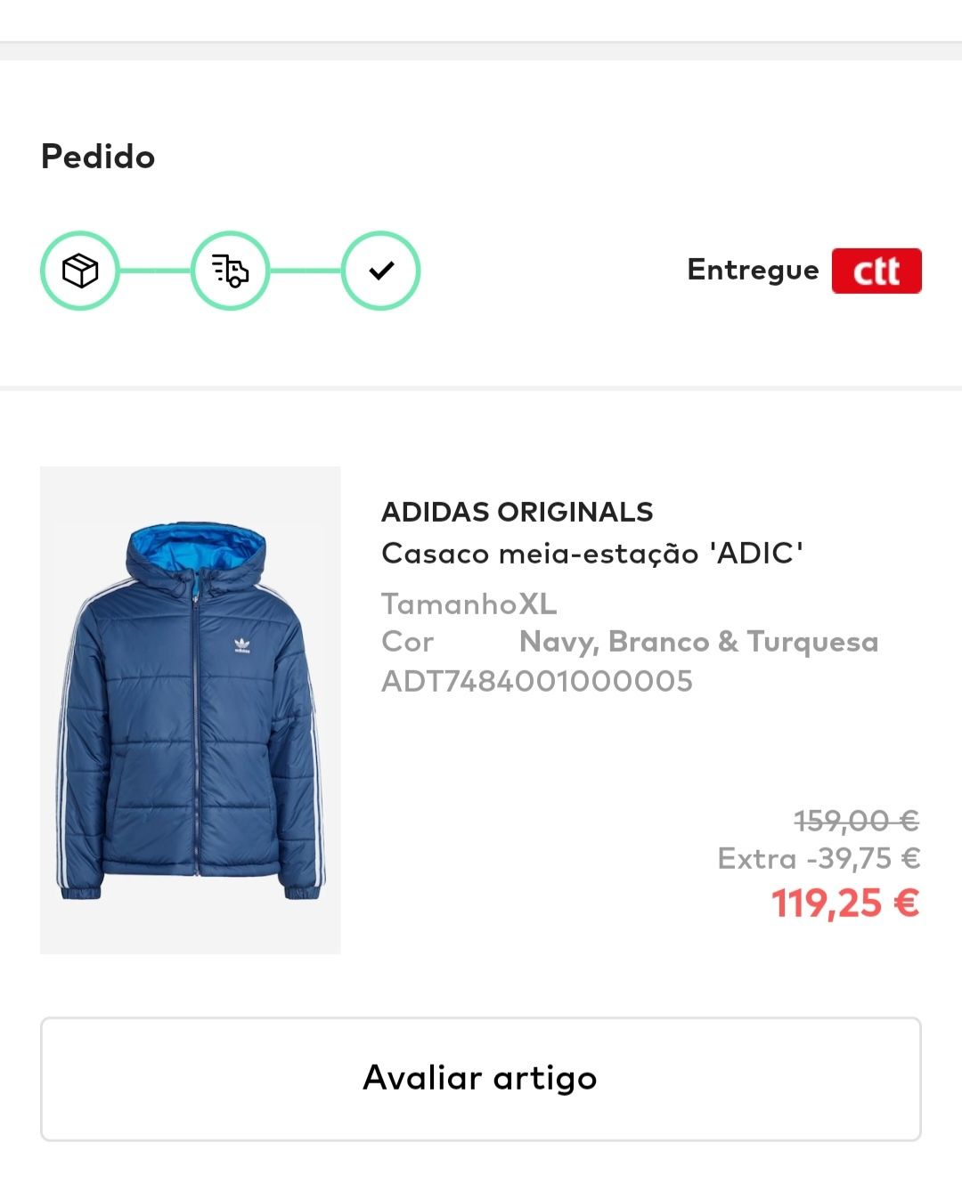 Vendo casaco novo original adidas [reversível)