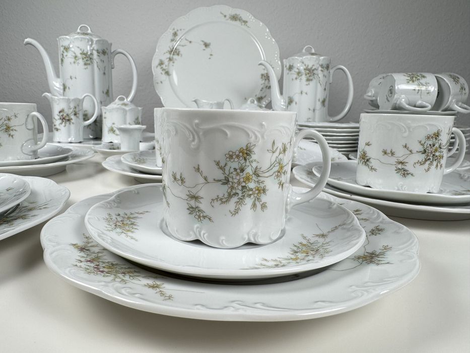 Duży serwis Rosenthal Monbijou Kwiaty - kawa herbata