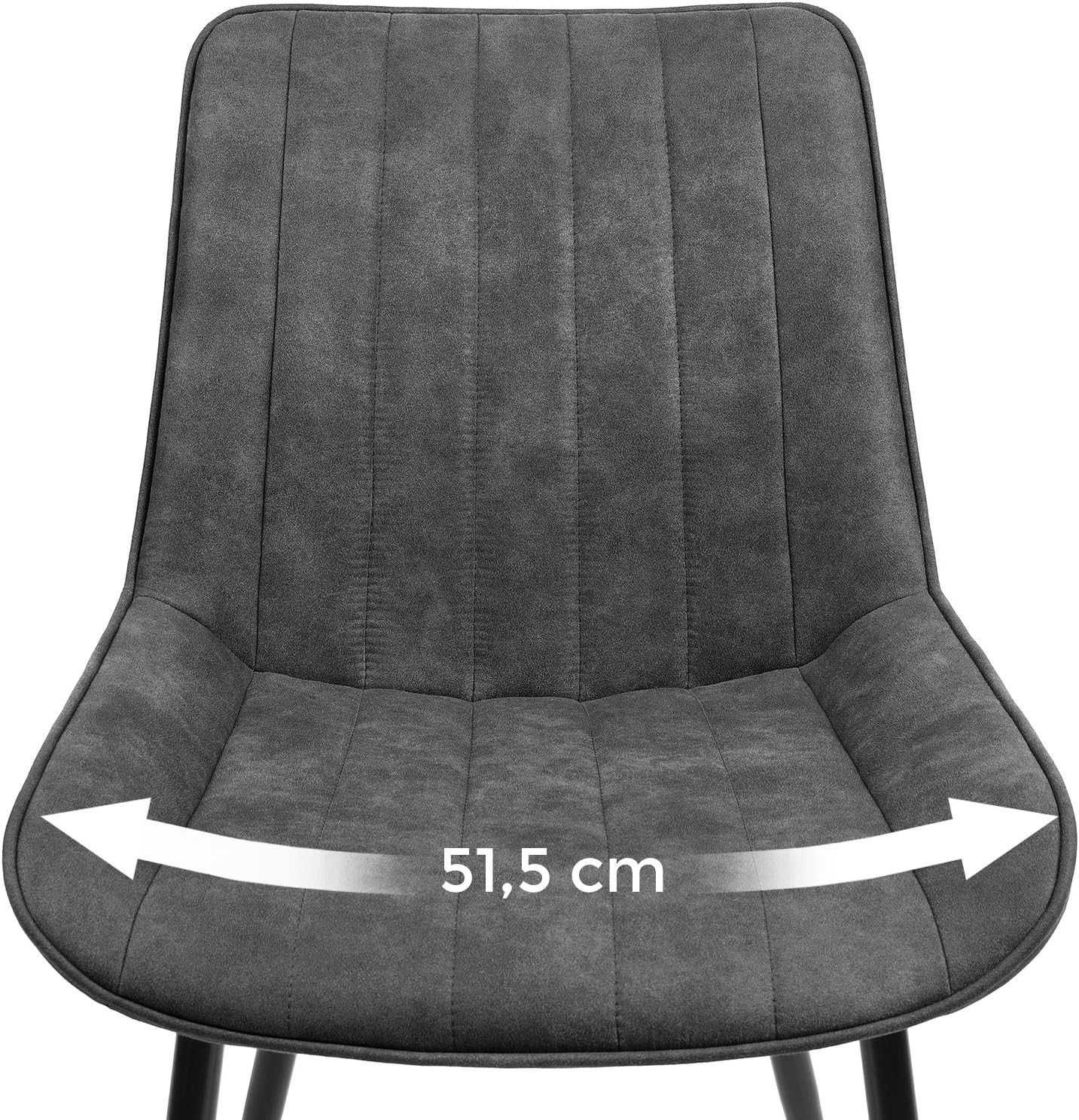 5M53 SONGMICS zestaw 2 krzeseł 2x krzesło aksamit pikowane metal loft