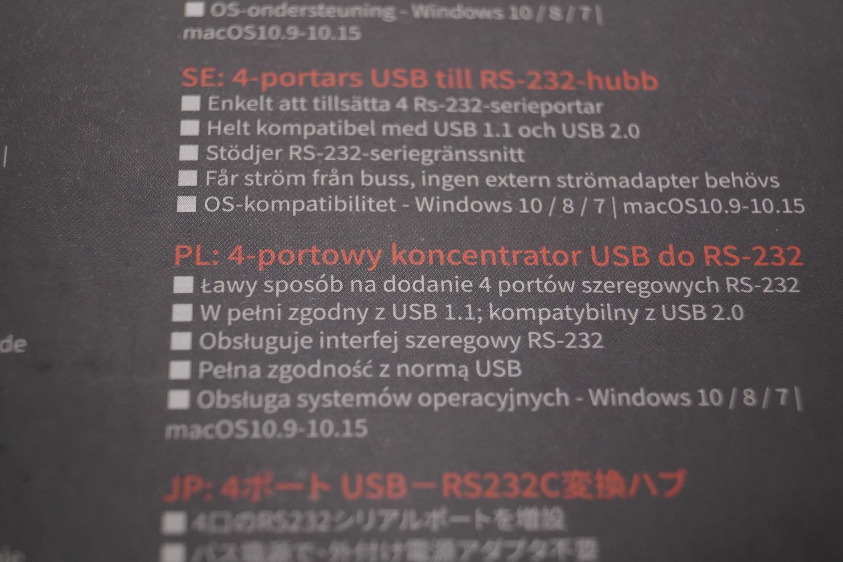 427 DriverGenius 4-portowy konwerter USB C na szeregowy RS232 DB9