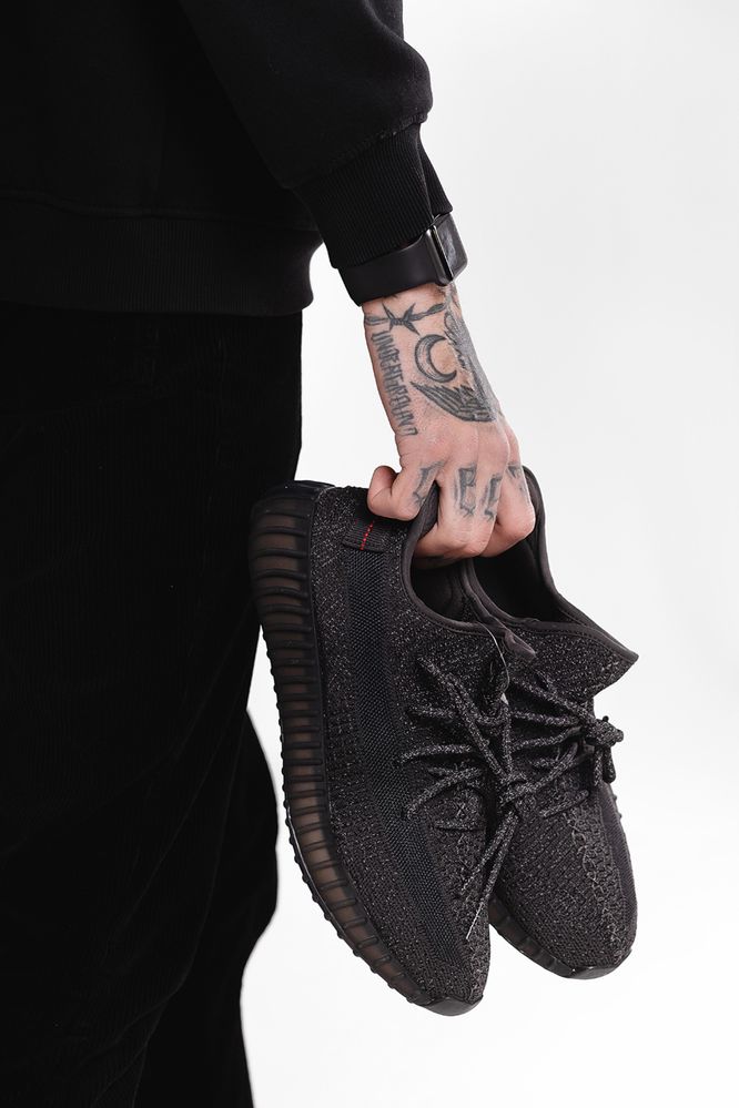 Чоловічі /Жіночі кросівки Adidas Yeezy Boost 350 Black Full Reflective