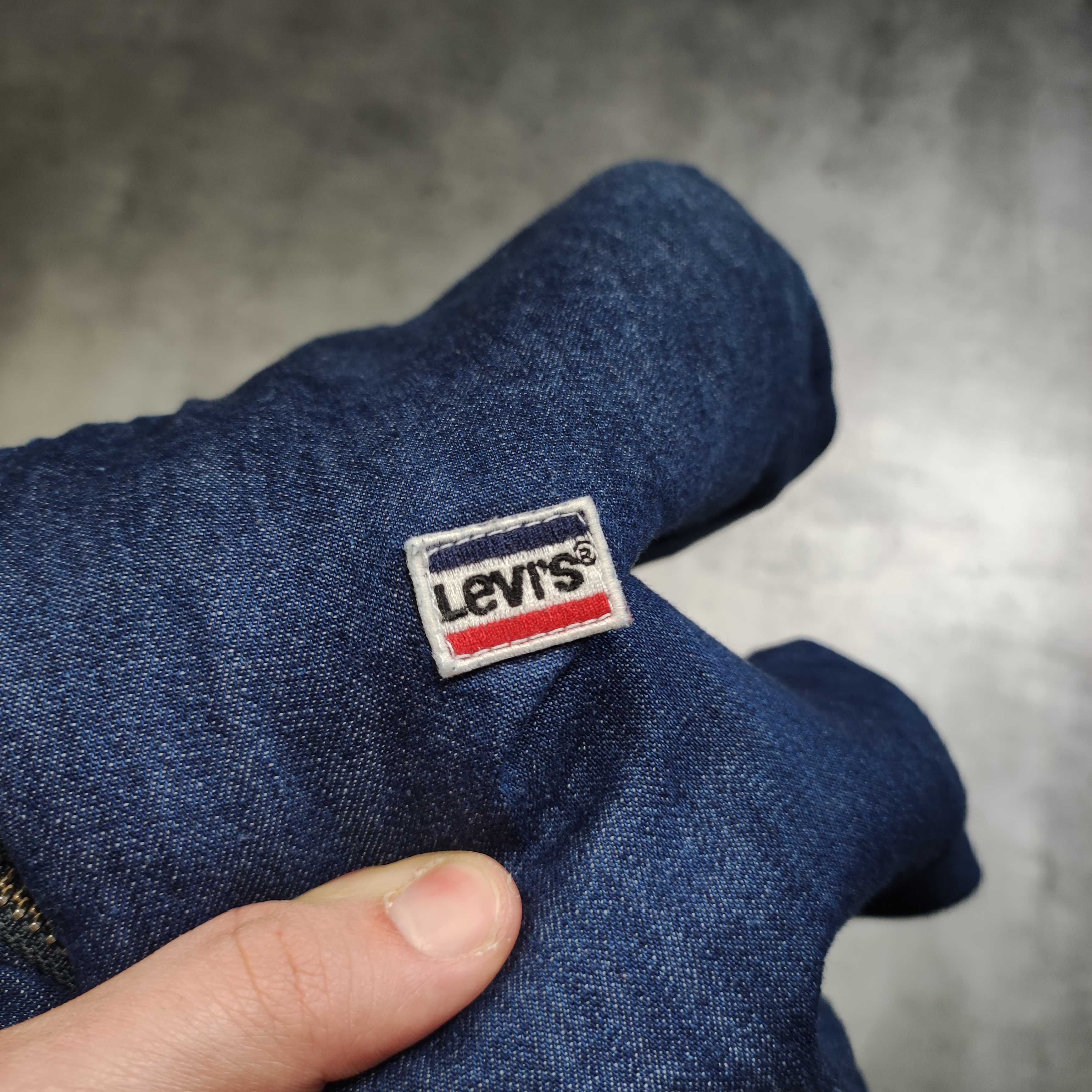 DAMSKA PREMIUM Kurtka Bomberka Lekka Jeansowa Levis Naszywka Logo Haft