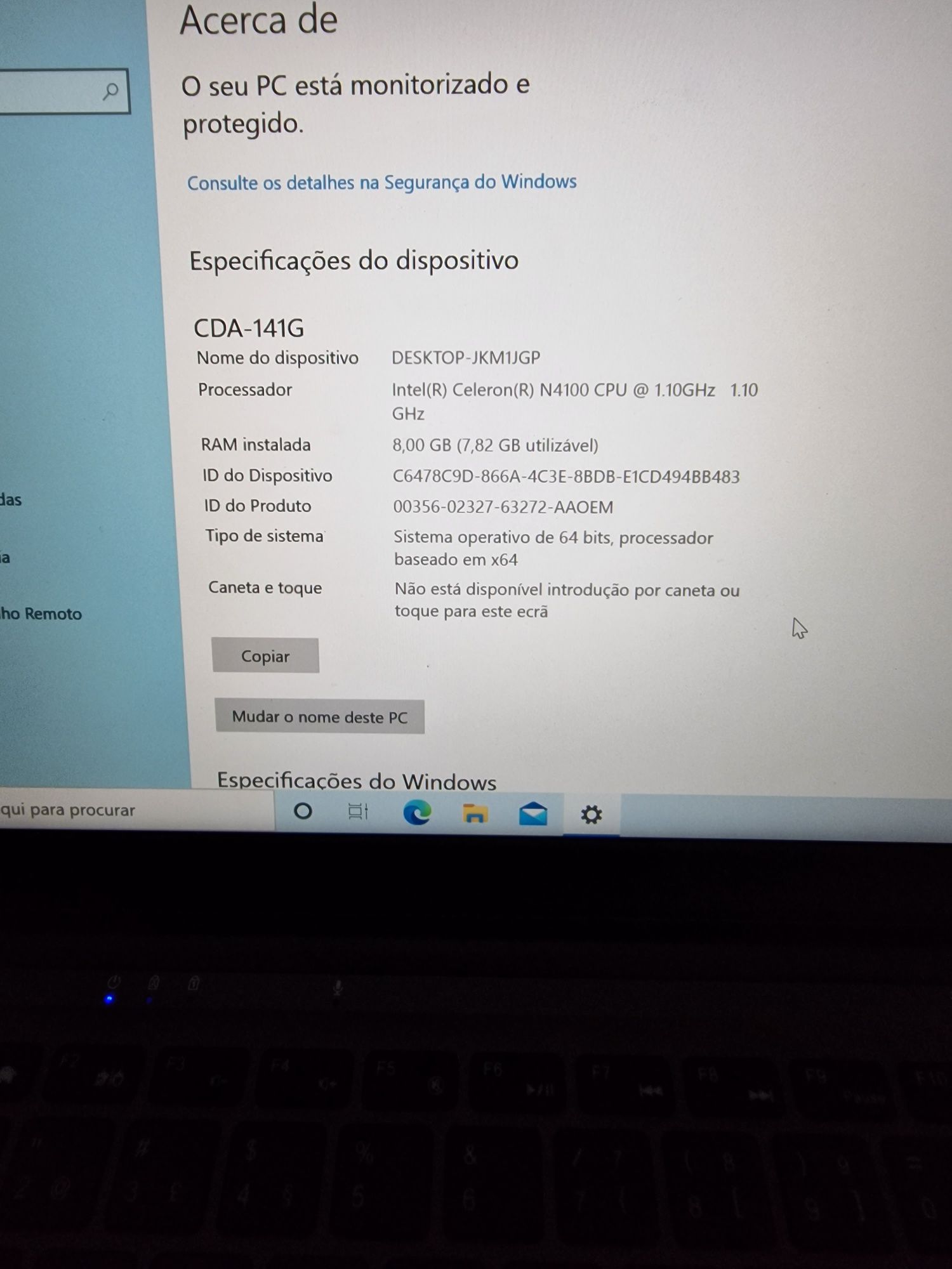 Laptop Insys JKM1JGP com 14,1 polegadas