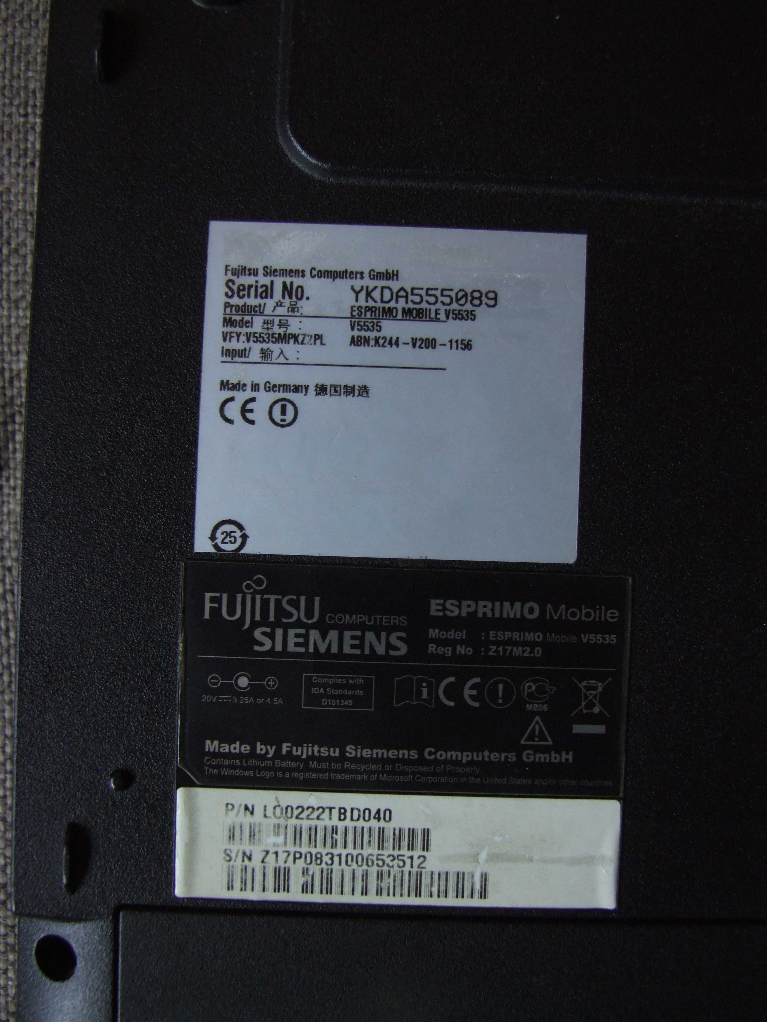 Laptop Fujitsu Siemens Esprimo V5535
