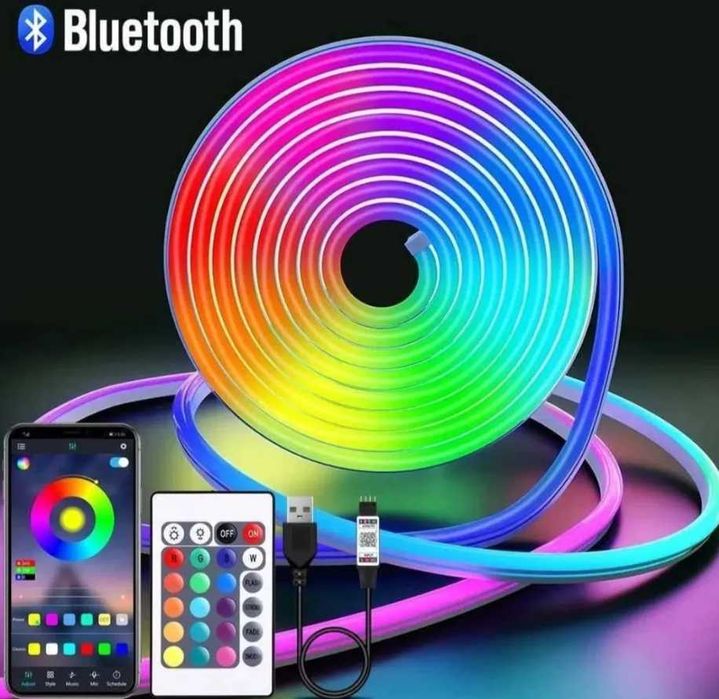 Гнучка неонова світлодіодна LED Neon RGB Неоновая светодиодная лента