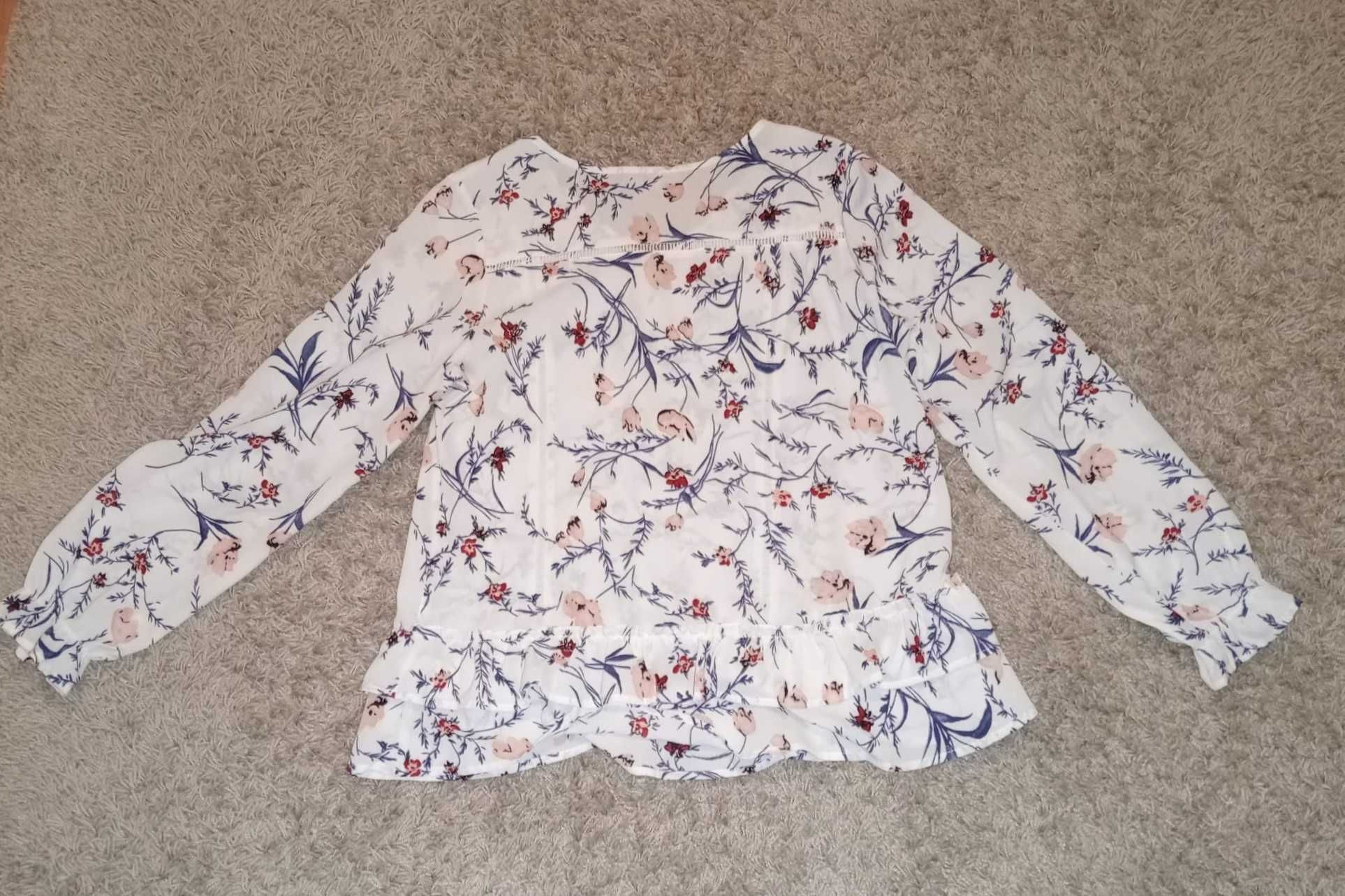 blusa branca floral