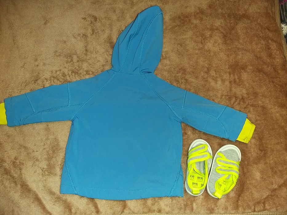 Kurtka niebieska rozm. 80 buty rozm. 23 chłopiec