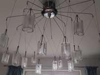 Lampa wisząca - szkło kryształ, duża, 16 punktów, super lampa! Zobacz